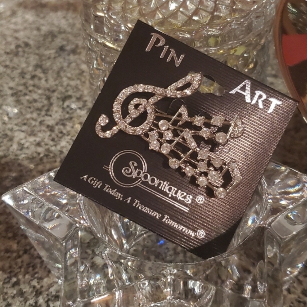 Spooniques Silver Music Note Pin